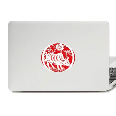 Paper-Cut Ox Animal China Zodiac Art Vinyl Emblem Graphic Laptop Sticker Notebook Decal