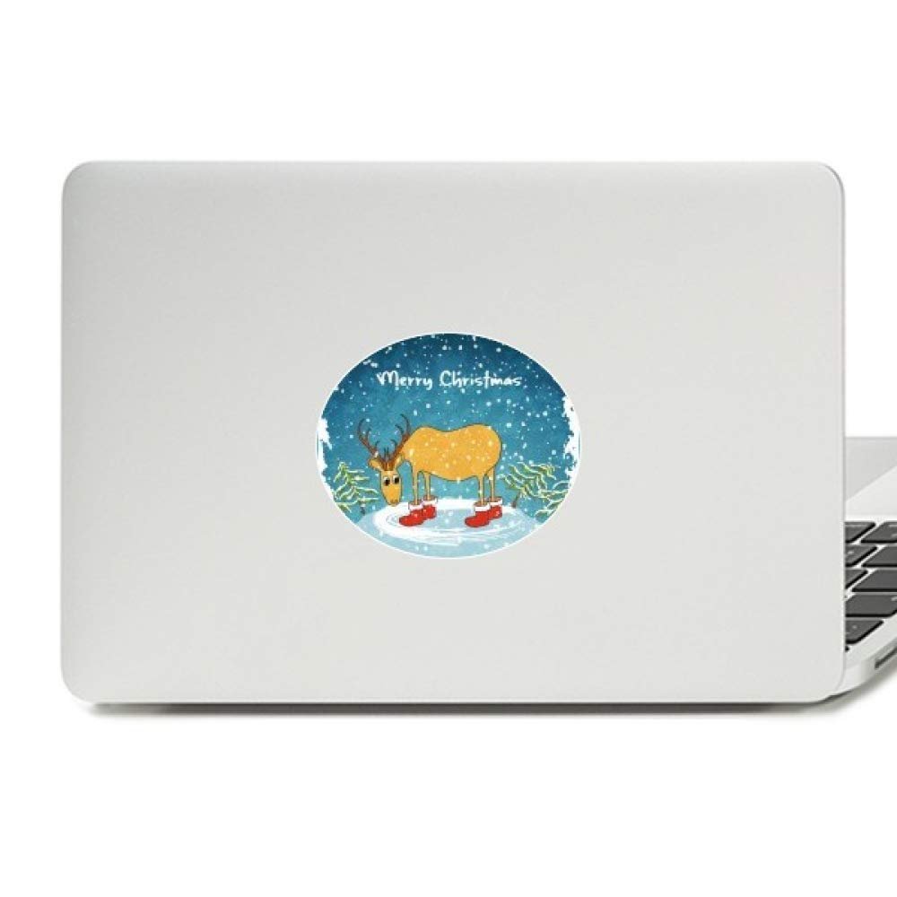 Christmas Deer Festival Illustration Vinyl Emblem Graphic Laptop Sticker Notebook Decal