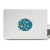 Cold Color Blocks Abstract Fishes Vinyl Emblem Graphic Laptop Sticker Notebook Decal view 1