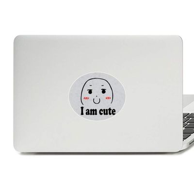 Adorable Black Cute Chat Happy Pattern Vinyl Emblem Graphic Laptop Sticker Notebook Decal