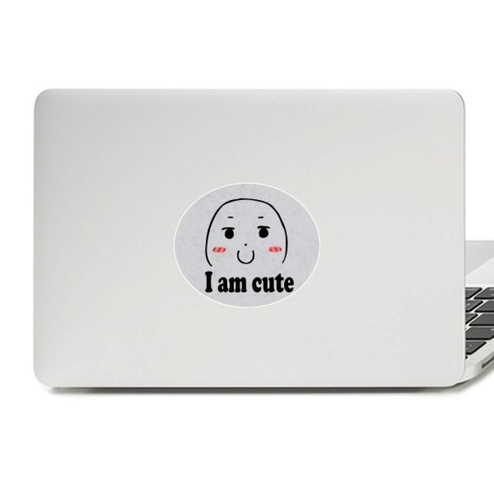 Adorable Black Cute Chat Happy Pattern Vinyl Emblem Graphic Laptop Sticker Notebook Decal