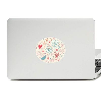 Bird Flowers Plant Paint Vinyl Emblem Graphic Laptop Sticker Notebook Decal