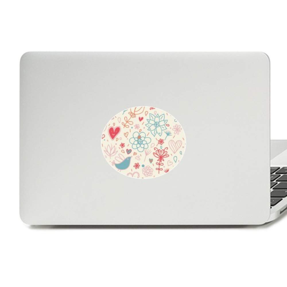 Bird Flowers Plant Paint Vinyl Emblem Graphic Laptop Sticker Notebook Decal