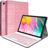 REAL-EAGLE Backlit Keyboard Case for Samsung Galaxy Tab A 10.1 Inch 2019(SM-T510/T515/T517), 7 Color Backlights Detachable Wireless Keyboard Case Cover for Samsung Galaxy Tab A 10.1 2019 (Pink) view 1