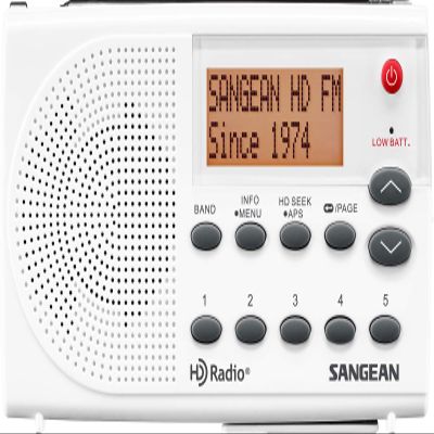 Sangean SG-108 AM/FM-Stereo Radio-TM Pocket Radio, White