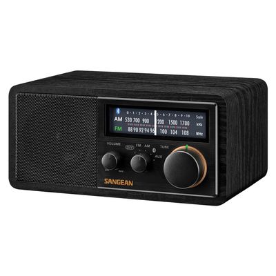 SANGEAN SG-118 AM/FM/Bluetooth Wooden Cabinet Radio with USB Phone Charging