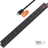 CFMASTER 10 Outlet Power Strip 6FT Long Extension Cord Heavy Duty Power Strip Wall Mount Outlet Metal for Kitchen,Office,School,Garage,Workshop,Industrial,125V/15A/1825W,Black(6FT) view 1