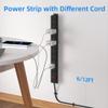 CFMASTER 10 Outlet Power Strip 6FT Long Extension Cord Heavy Duty Power Strip Wall Mount Outlet Metal for Kitchen,Office,School,Garage,Workshop,Industrial,125V/15A/1825W,Black(6FT) view 4