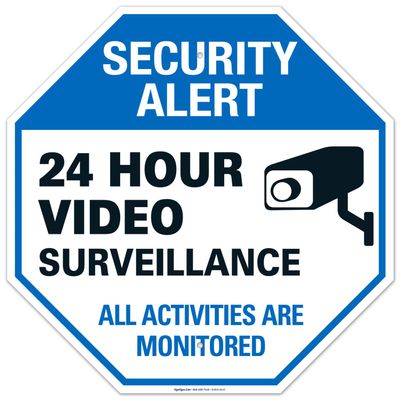 Video Surveillance Sign, CCTV Security Alert, 24x24 Inches, Rust Free .040 Aluminum, Fade Resistant, Easy Mounting, Indoor/Outdoor Use, Made in USA