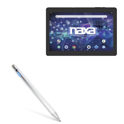 BoxWave Stylus Pen Compatible with Naxa NID-1050 - AccuPoint Active Stylus, Electronic Stylus with Ultra Fine Tip - Metallic Silver
