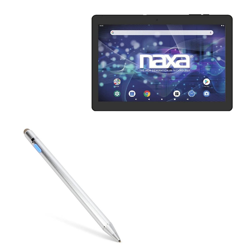 BoxWave Stylus Pen Compatible with Naxa NID-1050 - AccuPoint Active Stylus, Electronic Stylus with Ultra Fine Tip - Metallic Silver