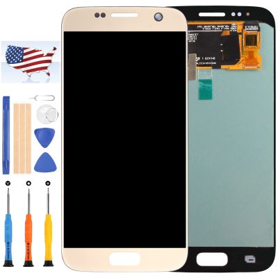OLED for Samsung Galaxy S7 Screen Replacement G930 G930A G930P G930T G930V G930F G930U LCD Display Parts Assembly Touch Sensor Digitizer Glass Lens Kit (OLED Gold)
