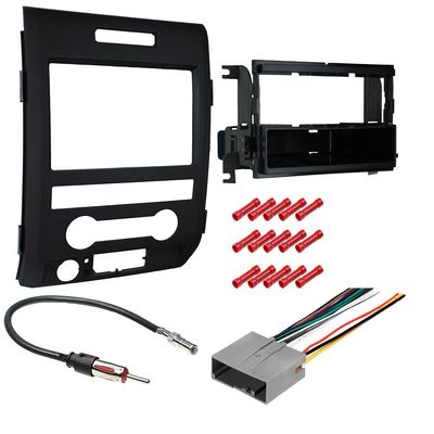 CACH KIT6746 Bundle with Car Stereo Installation Kit for Ford F150 2013 2014 in Dash Mounting Kit, Antenna, Harness for Single Din Radio Receivers (4 Item)