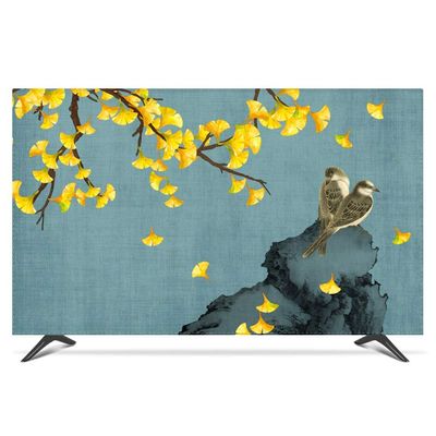 NANKAN 22-80 Inches TV Cover Dust Proof TV Screen Protector for LCD LED - with tv Remote Control Cover, Indoor Bedroom Living Room Decoration Television Dust Cover (Color : Birds, Size : 49in)