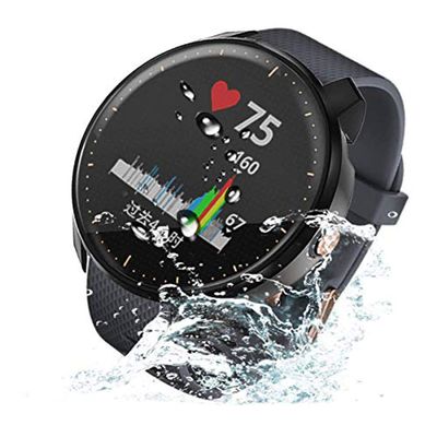 Compatible for Garmin Vivoactive 3 Music Waterproof Protective Case Soft TPU Plated Screen Protector Cover Scratch-Proof All Around Screen Cover Bumper Shell for Garmin vivoactive 3 Music (Black)