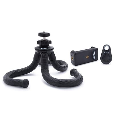Koah Kanguru Phone Tripod Stand - Flexible Tripod for Cell Phone - Bluetooth Phone Tripod with Remote - Waterproof Mini Tripod iPhone & Smartphone Camera Holder for GoPro - Vlogging Travel Tripod