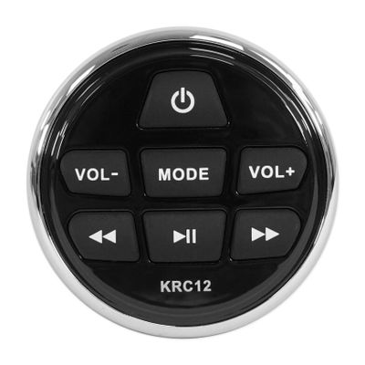 (1) KICKER KMC2 Gauge Digital Media Receiver For Boat Bundle with (1) Kicker KRC12 Remote Control For KMC2/KMC3/KMC4/KMC5 Marine Receiver and (1) Rockville RMC65LB 6.5" 2-Way Marine Speakers (3 Items)