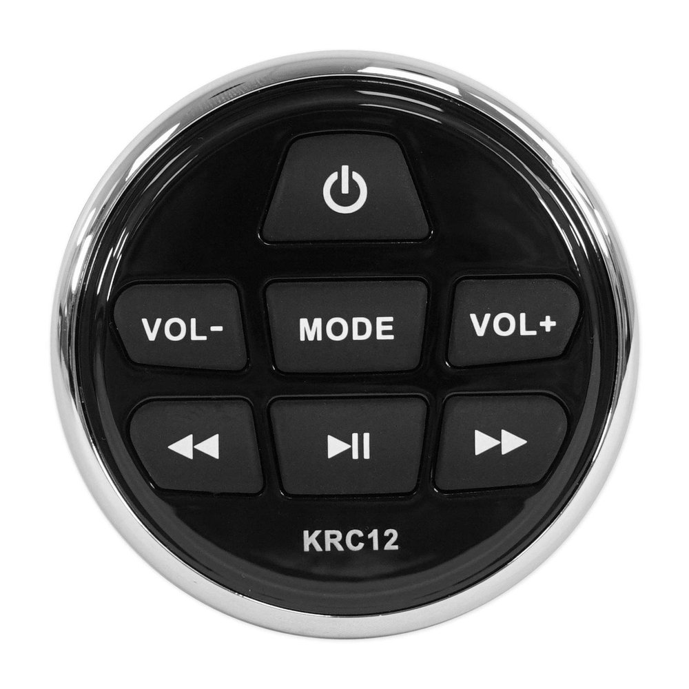(1) KICKER KMC2 Gauge Digital Media Receiver For Boat Bundle with (1) Kicker KRC12 Remote Control For KMC2/KMC3/KMC4/KMC5 Marine Receiver and (1) Rockville RMC65LB 6.5" 2-Way Marine Speakers (3 Items)