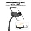 Cell Phone Stand, Adjustable Height & Angle Gooseneck Stand for Desk Flexible Arm Universal Holder, Aluminum Alloy Desktop Recording Compatible with 3.5"-7" Device (Black) view 2