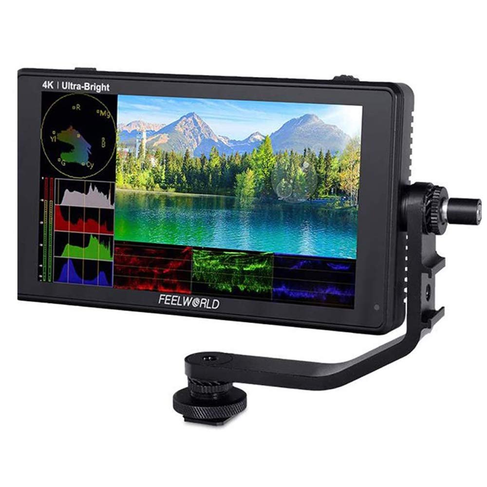 FEELWORLD LUT6 6 Inch DSLR Camera Field Touch Screen Monitor Ultra Bright 2600nit with HDR 3D Lut Small Full HD 1920x1080 IPS Video Peaking Focus Assist 4K HDMI 8.4V DC Input Output Include Tilt Arm
