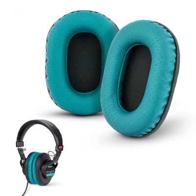 Brainwavz Perforated Replacement Earpads for Sony MDR 7506, V6 & CD900ST with Memory Foam Ear Pad & Suitable for Other On Ear Headphones (Turquoise)