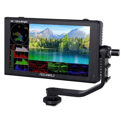 FEELWORLD LUT6S 6 Inch Field Monitor Ultra Bright 2600nit Touchscreen On-Camera Monitor with HDR 3D Lut Waveform VectorScope Histogram 3G-SDI 4K HDMI Input Output 1920X1080 IPS Panel