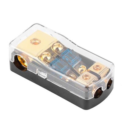 Distribution Block, 0/4 Gauge in to 4/8 Gauge Out 60A Distribution Block 2 Way Mini ANL Holder for Auto B