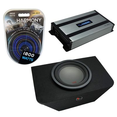 Harmony Audio Alpine Bundle Compatible with 2000-2009 Honda S2000 R-W12D4 Dual 4Ohm 1500W 12" Sub with HA-A800.1 1600W Amp and 12" Trunk Sub Box