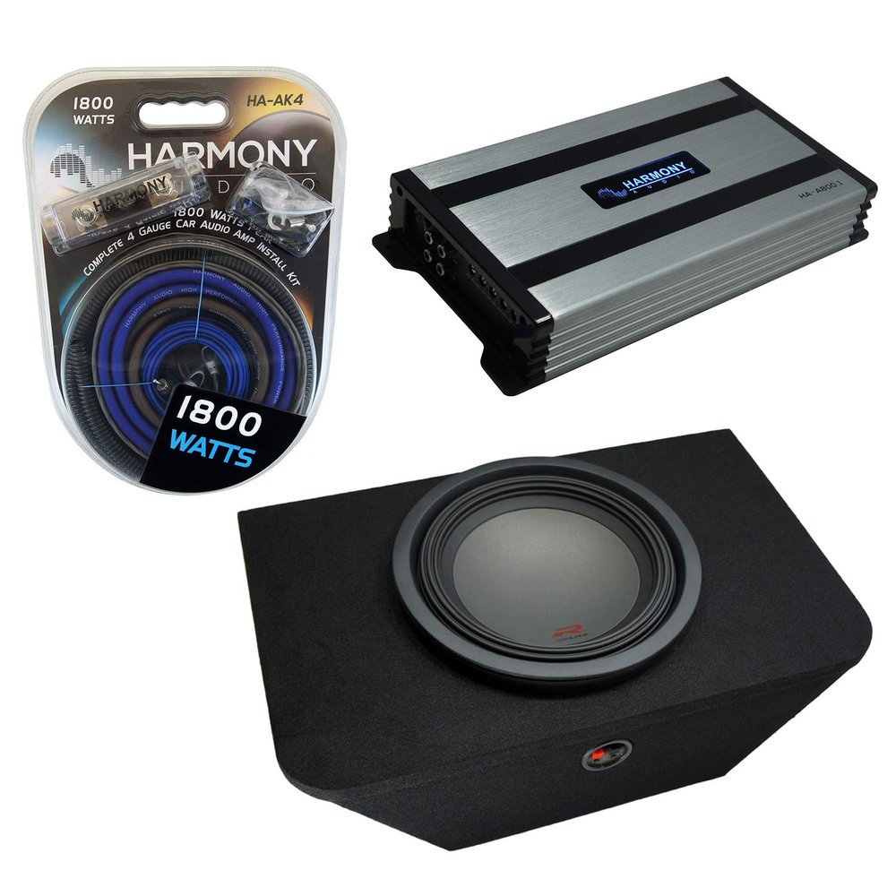 Harmony Audio Alpine Bundle Compatible with 2000-2009 Honda S2000 R-W12D4 Dual 4Ohm 1500W 12" Sub with HA-A800.1 1600W Amp and 12" Trunk Sub Box