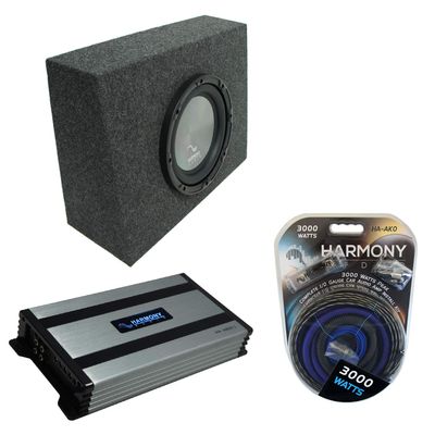 Harmony Audio Universal Regular Standard Cab Truck-Bundle A102 Single 10" Sub Box & HA-A800.1