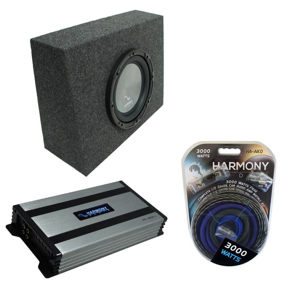 Harmony Audio Universal Regular Standard Cab Truck-Bundle A102 Single 10" Sub Box & HA-A800.1