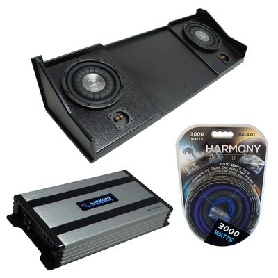 Harmony Audio (2) HA-F104 Subwoofer Dual 10" Sub Box Bundle HA-A800.1 Amp Compatible with 1994-2001 Dodge Ram Extended Cab Truck