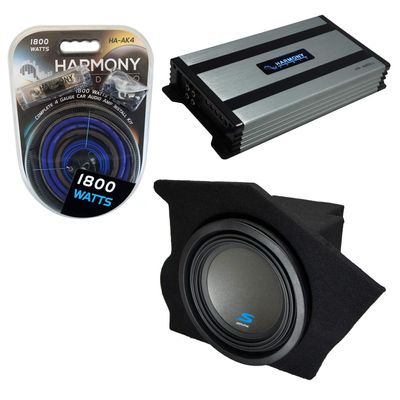 Harmony Audio Compatible with 1993-2002 Chevy Camaro Coupe Driver Side 10" Alpine Bundle Type S S-W10D4 Sub Box Enclosure with Harmony HA-A800.1 Amplifier & 4GA Amp Kit