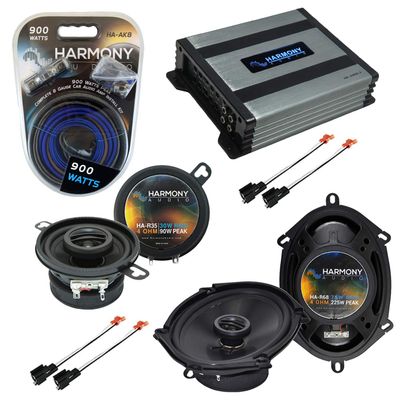 Harmony Audio HA-R68 Compatible with Dodge Van (Full Size) 1990-1997 Rhythm Series 5x7 6x8 Replacement 225W Speakers, HA-R35 3.5" Replacement 90W Speakers and HA-A400.4 4-Channel 800W