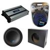 Harmony Audio Universal Regular Standard Cab Truck Alpine Bundle Type S S-W12D4 Single 12" Rhino Coated Sub Box Enclosure with Harmony HA-A800.1 Amplifier & 4GA Amp Kit