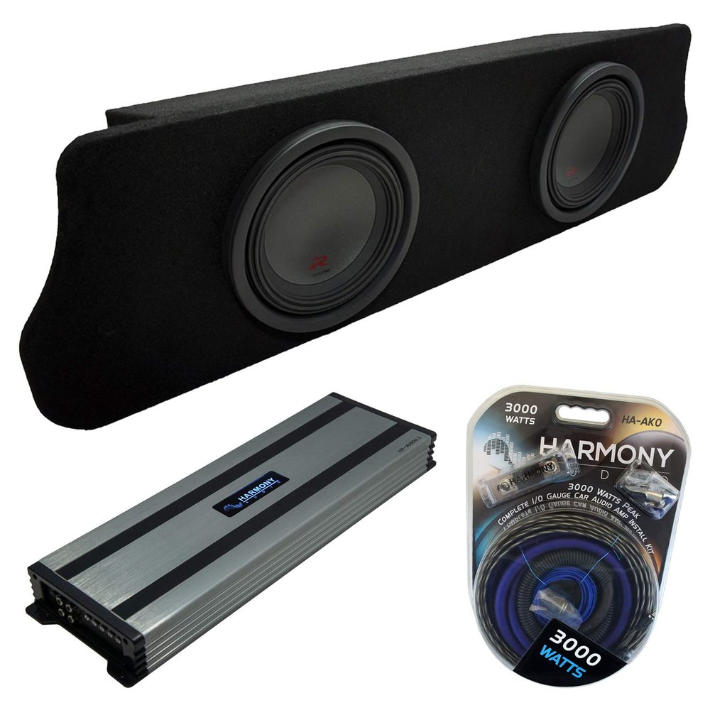 Harmony Audio Compatible with 1994-2004 Ford Mustang Coupe Alpine Bundle Type R R-W10D2 Dual 10" Custom Sub Box Enclosure with Harmony HA-A1500.1 Amplifier & 0GA Amp Kit