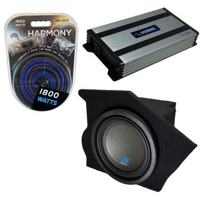 Harmony Audio Compatible with 1993-2002 Pontiac Firebird Coupe Driver Side 10" Alpine Bundle Type S S-W10D4 Sub Box Enclosure with Harmony HA-A800.1 Amplifier & 4GA Amp Kit