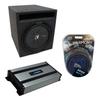 Harmony Audio Universal Car Stereo Slotted S Port Single 10" Kicker Bundle CompR CWR10 Sub Box Enclosure &-HA-A800.1 Amp view 1