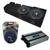 Harmony Audio Kicker C12 Compatible with Ford F-150 Super Crew Truck 2001-2003 Bundled with HA-A800.1 Amplifier and Dual 12" Custom Sub Box Enclosure view 1