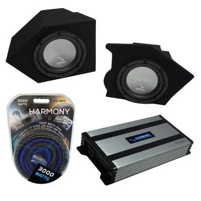 Harmony Audio Compatible with 1993-2002 Chevy Camaro Coupe Rear Pocket Harmony Bundle A102 Dual 10 Loaded Sub Box Bundle with HA-A800.1 Amp & Install Kit