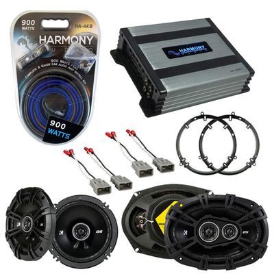 Harmony Audio Kicker DSC65 Compatible with Honda Accord 1998-2002 Bundled with DSC693 Speakers and Harmony HA-A400.4 Amplifier Factory Speaker Replacement Package