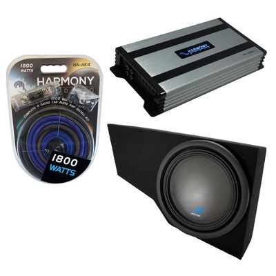 Harmony Audio Bundle with Alpine S-W12D4 Type S Single 12" Custom Sub Box Enclosure and Harmony HA-A800.1 Amplifier & 4GA Amp Kit Compatible with Chevy Trailblazer 2002-2009