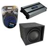 Harmony Audio Universal Car Stereo Slotted S Port Single 10" Alpine Bundle Type R R-W10D4 Sub Box Enclosure with HA-A800.1 Amplifier & 4GA Amp Kit view 1