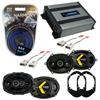 Harmony Audio Bundle with Kicker KSC68 KSC69 Speaker Replacement & Harmony HA-A400.4 Amp Compatible with Mercury Grand Marquis 98-02 view 1