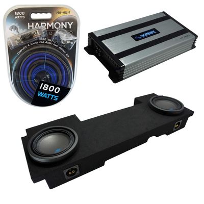 Harmony Audio Compatible with 2002-2013 Chevy Avalanche Underseat Alpine Bundle Type S S-W10D2 Dual 10" Sub Box Enclosure with Harmony HA-A800.1 Amplifier & 4GA Amp Kit