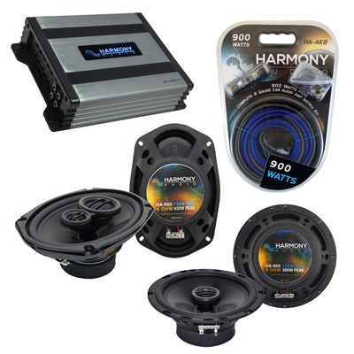 Compatible with Pontiac Montana SV6 2006-2007 OEM Speaker Replacement Harmony Bundle Speakers & HA-A400.4 Amp