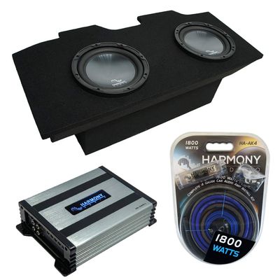 Harmony Audio Compatible with 1993-2002 Chevy Camaro Coupe Harmony Bundle R124 Dual 12" Sub Box Enclosure & HA-A400.1
