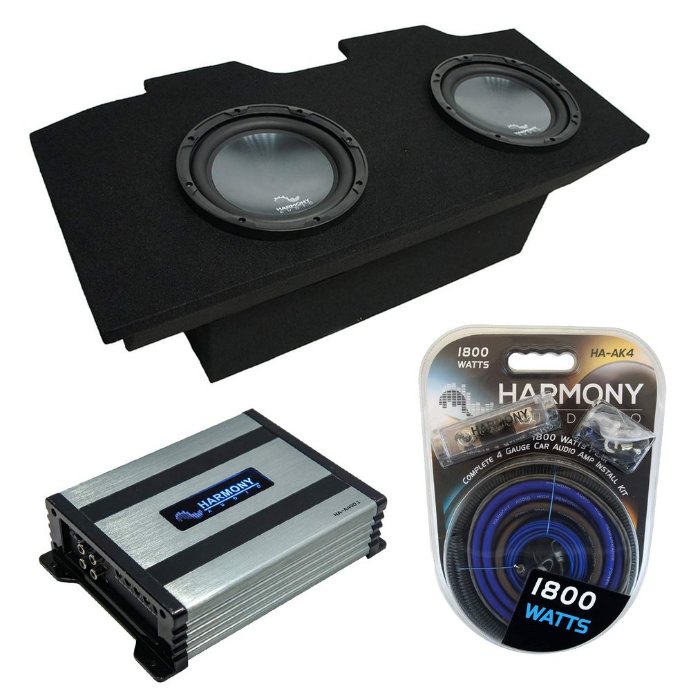 Harmony Audio Compatible with 1993-2002 Chevy Camaro Coupe Harmony Bundle R124 Dual 12" Sub Box Enclosure & HA-A400.1
