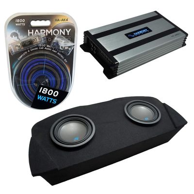 Harmony Audio Compatible with 2003-2008 Nissan 350Z Coupe Hatch Fit Alpine Bundle Type S S-W10D2 Dual 10" Sub Box Enclosure with Harmony HA-A800.1 Amplifier & 4GA Amp Kit
