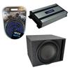 Harmony Audio HA-A800.1 Universal Car Stereo Class D Mono 1600W Sub Amp, R-W12D4 Type R Series Dual 4 Ohm 2250W Peak 12" Sub & 112VH Car Audio Single 12" Vented Subwoofer Ported Enclosure 5/8" MDF view 1